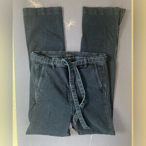 Ann Taylor High Waist Slim Belted Trouser Jean w. Split Hem Size 10